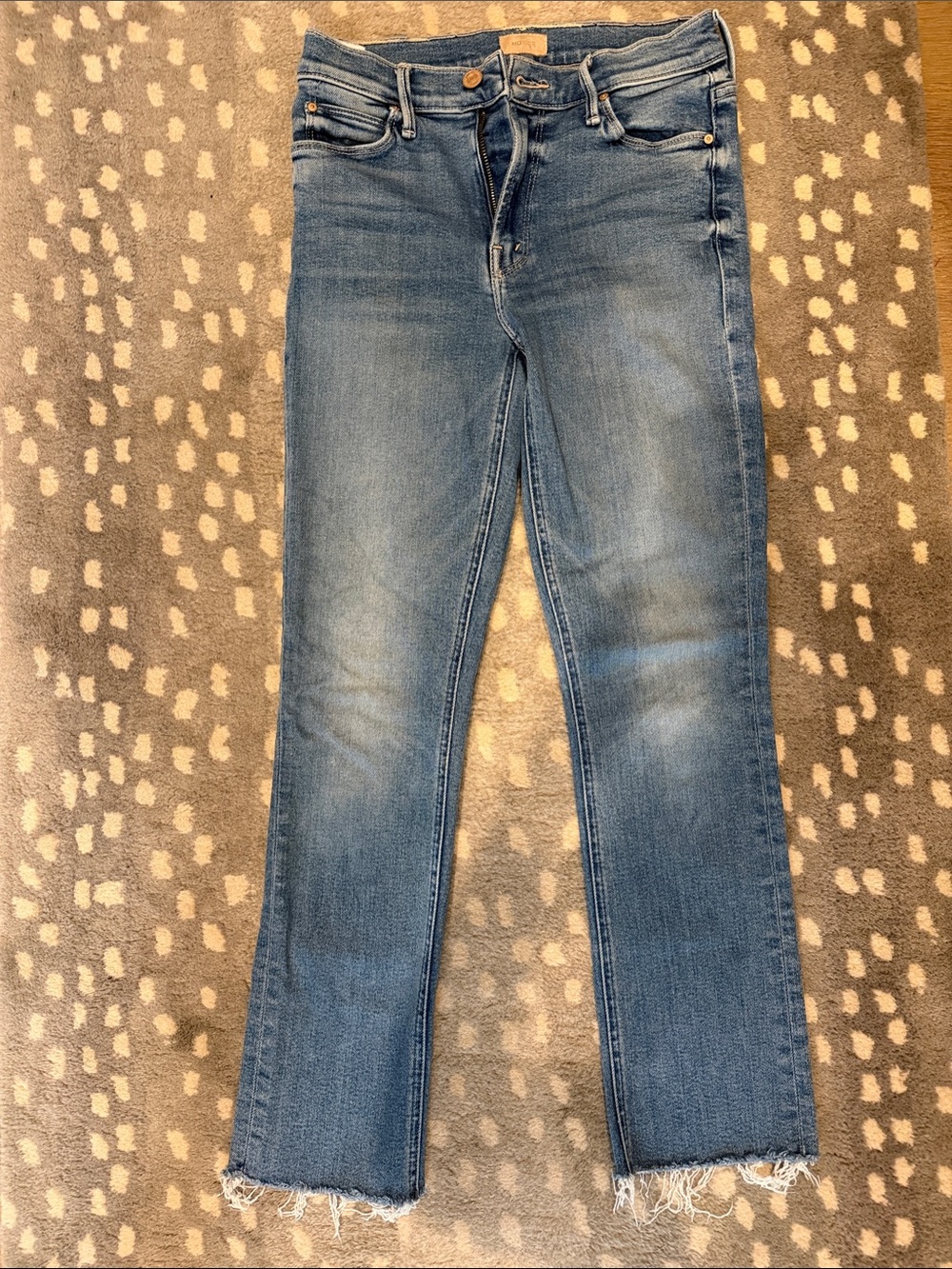 MOTHER Mid Rise Dazzler Ankle Fray